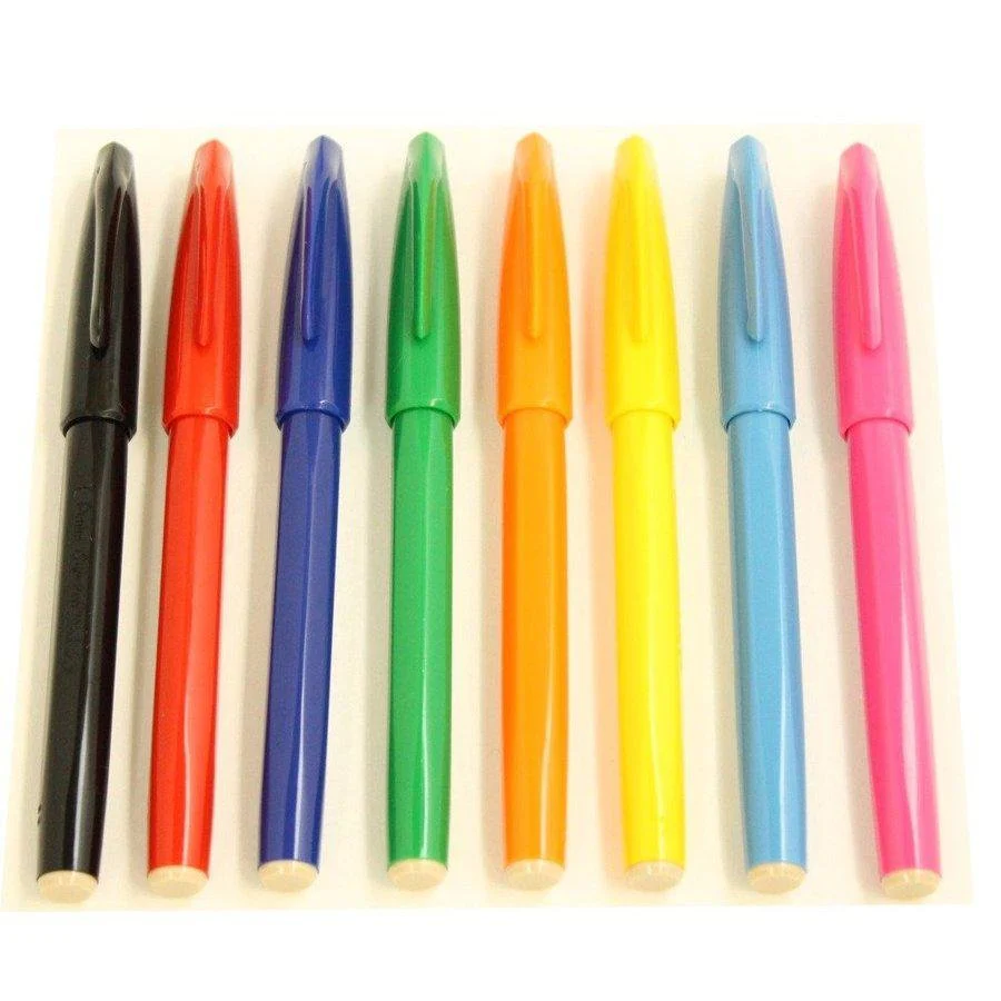 Pentel Sign Pen Marker Set Fiber-Tipped 0.8mm Line S520-8 8 Colors - Image 3