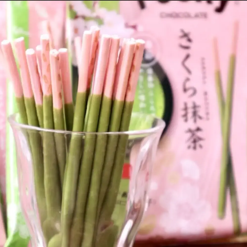 Pocky Sakura Matcha Chocolate Thin Biscuit Sticks 8 ct. (Pack of 3) - Image 4