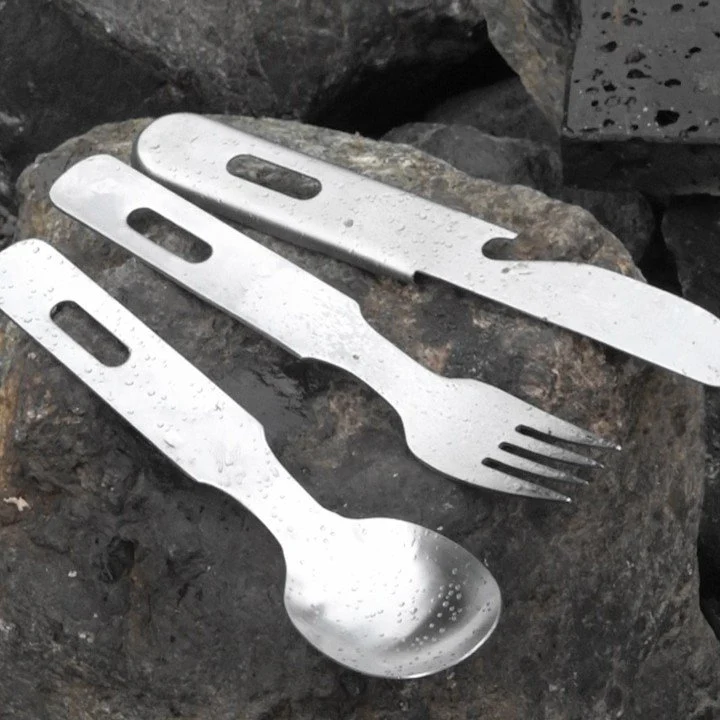 Ptygrace Compact 3pc Camping Cutlery Set Including Knife, Fork & Spoon - Image 4