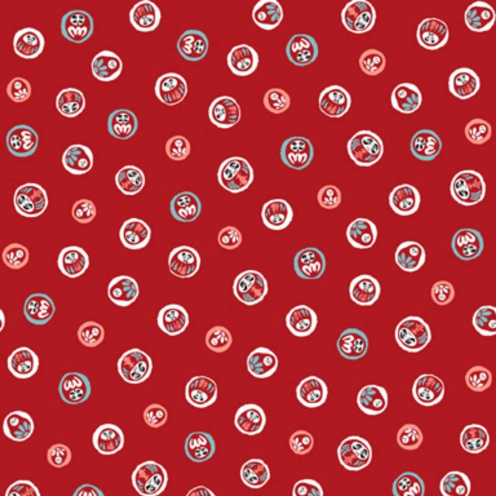 Seiran Furoshiki Daruma Doll Pattern Cotton Wrapping Cloth - Image 3