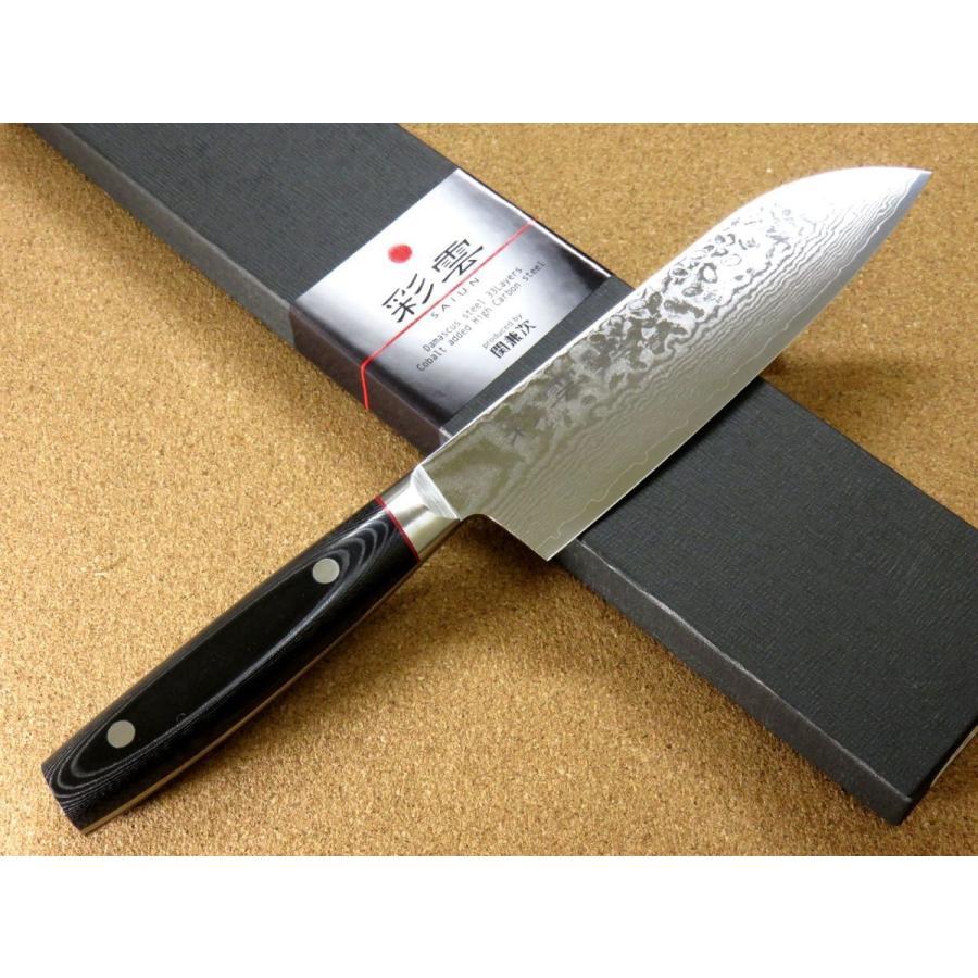 Seki Kanetsugu Saiun 33-Layer Damascus Steel Santoku Knife 170mm - Image 6