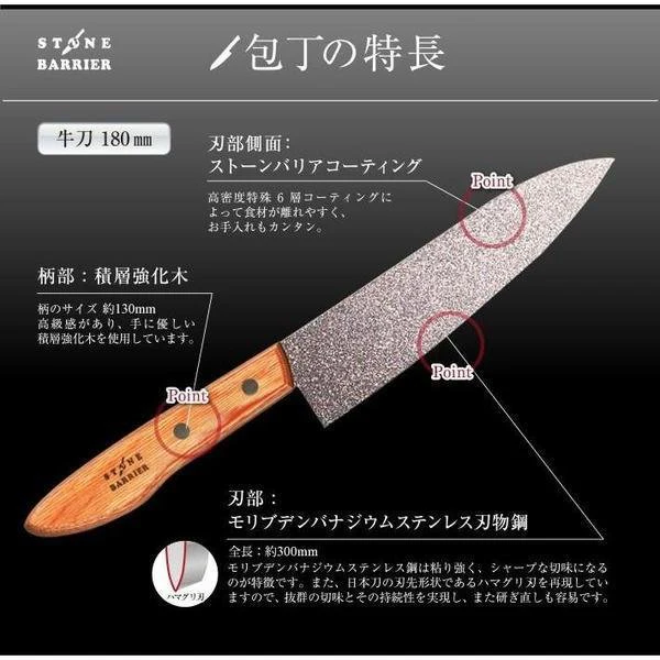 Super Stone Barrier Houchou Japanese Chef's Knife 180mm - Image 4