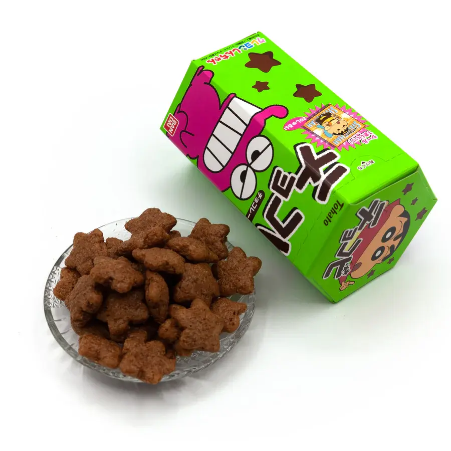 Tohato Chocobi Star Shaped Chocolate Corn Puff Snack + Shin-Chan Sticker 25g (Pack of 3) - Image 5
