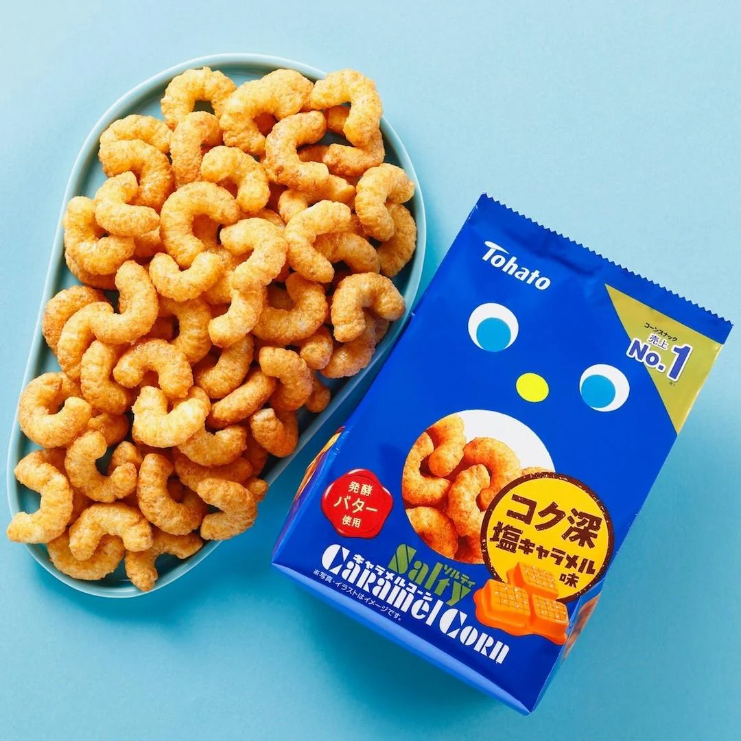 Tohato Salty Caramel Corn Salted Butter Caramel Corn Puffs 67g (Pack of 3 Bags) - Image 2