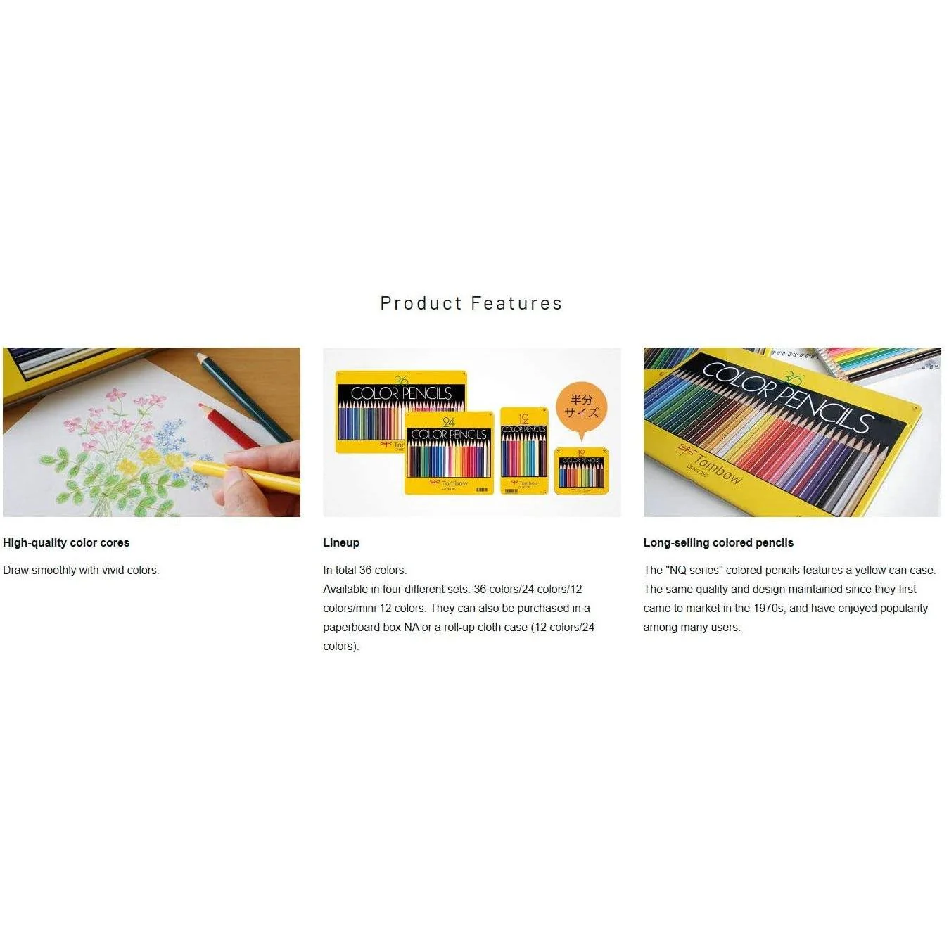 Tombow Colored Pencils Multicolored Pencil Set 36 Colors CB-NQ36C - Image 4