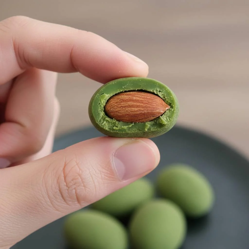 Ujien Premium Matcha Tiramisu Chocolate Coated Almonds 140g - Image 2