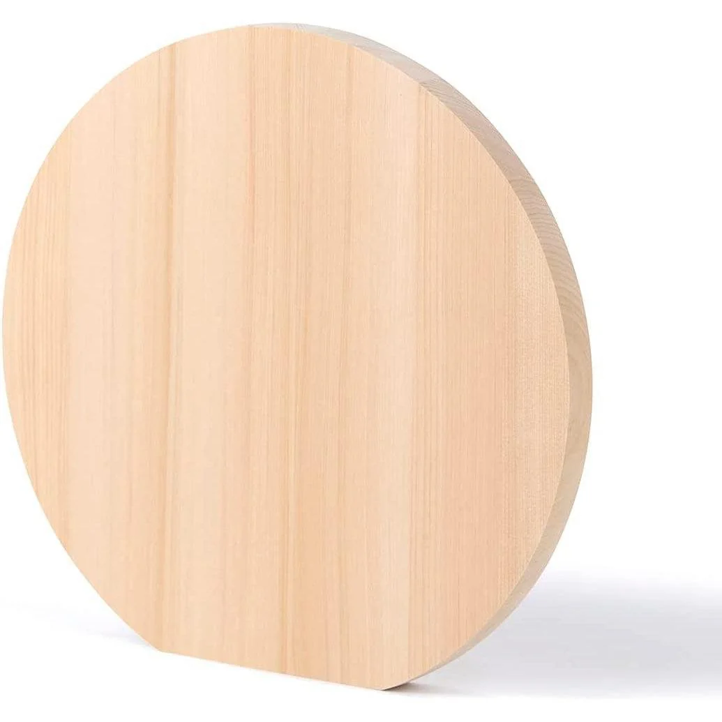 Umezawa Round Hiba Cypress Wood Cutting Board Knife-Friendly - Image 4