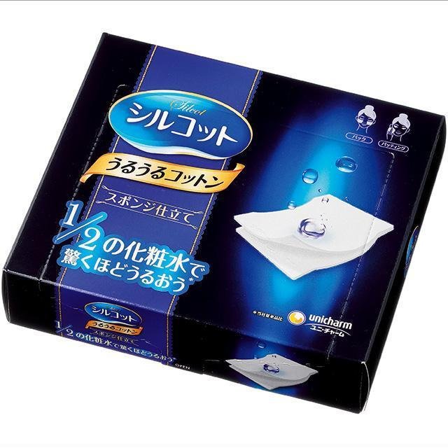 Unicharm Silcot Uruuru Sponge Touch Moisturizing Facial Cotton (Pack of 3) - Image 3