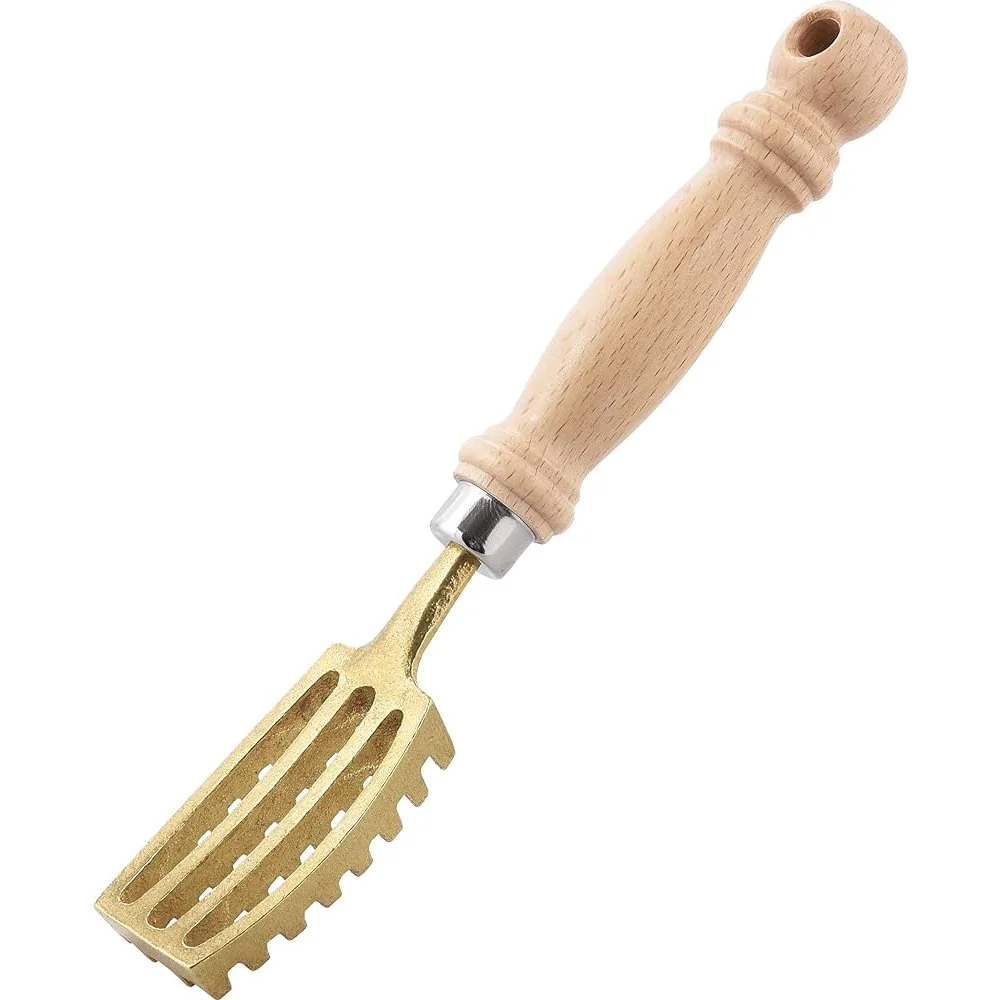 Wahei Freiz Brass Fish Scale Remover Wood-Handle Scaler Large - Image 2