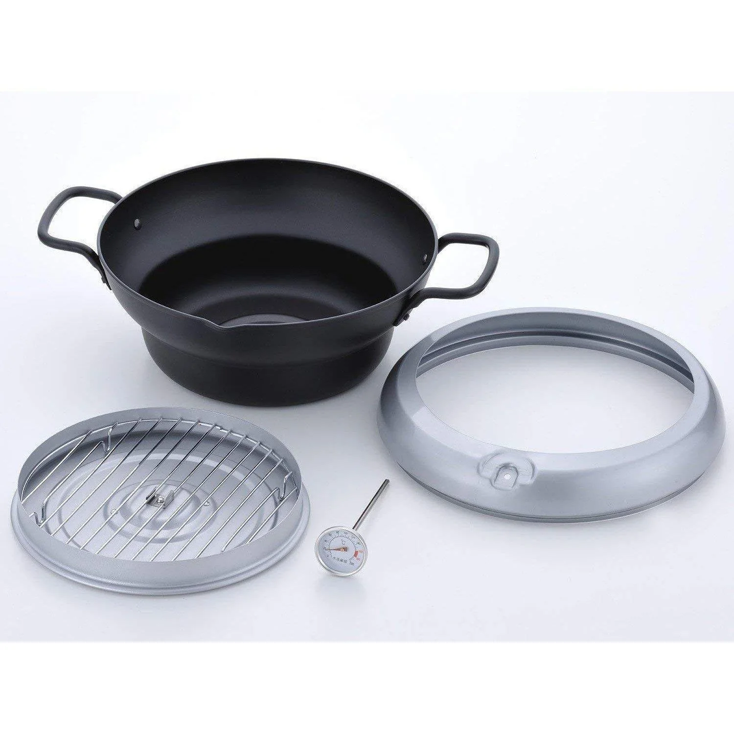 Wahei Freiz Induction Iron Deep Fryer Pot With Lid And Oil Drain Rack 24cm - Image 5