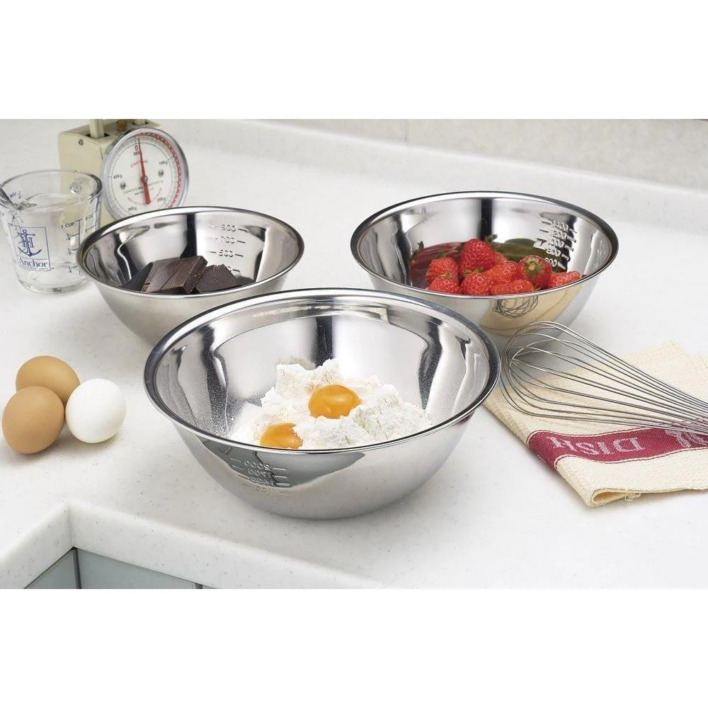 Yoshikawa Stainless Steel Measuring Bowls 3pcs Set SH6451 - Image 4